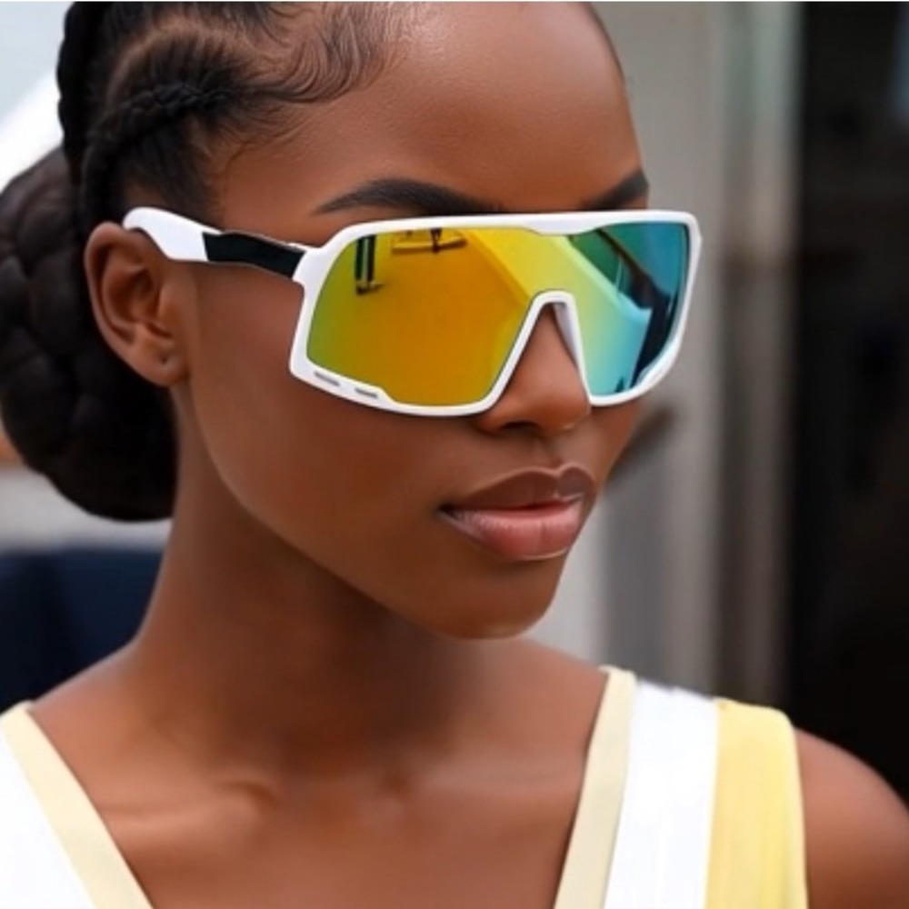 Women OVERSIZED Sports Shield Goggles Outdoor Cycling Windproof Sunglasses Gafas